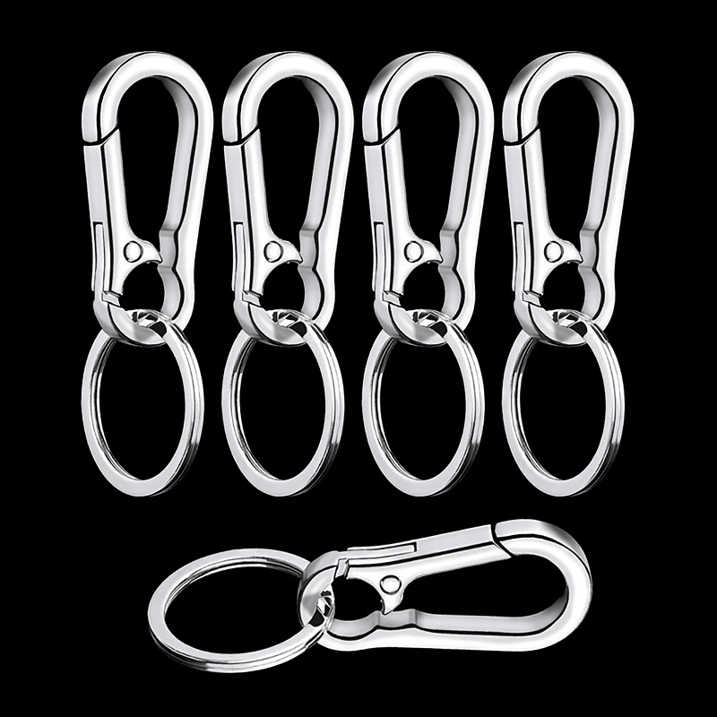 5pcs Stainless Steel Carabiner Keychain Key Clip for Men
