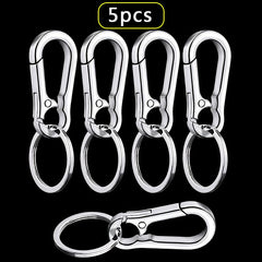 5pcs Stainless Steel Carabiner Keychain Key Clip for Men