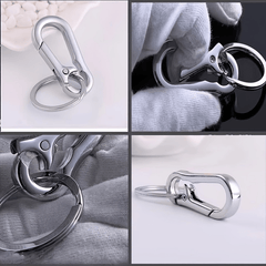 5pcs Stainless Steel Carabiner Keychain Key Clip for Men