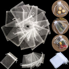 25pcs Christmas Organza Gift Bags Drawstring Pouches Party Favors