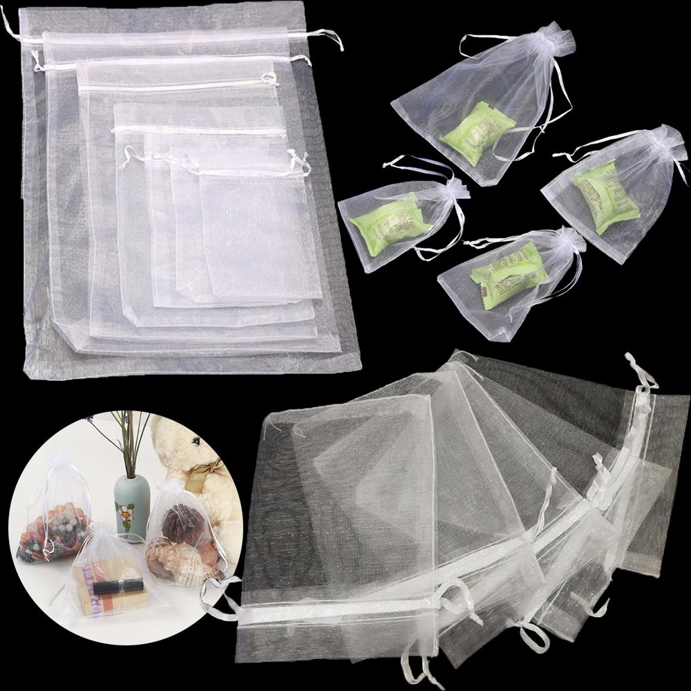 25pcs Christmas Organza Gift Bags Drawstring Pouches Party Favors
