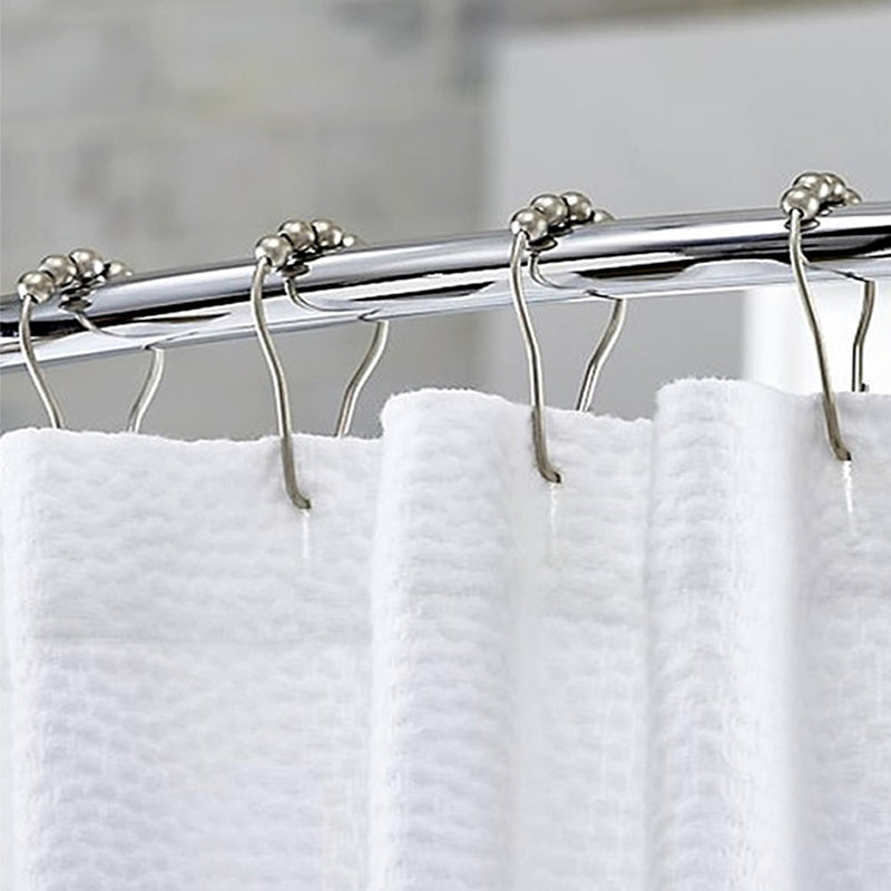 12pcs Stainless Steel Shower Curtain Hook Roller Ring Metal Shower Rings Hooks