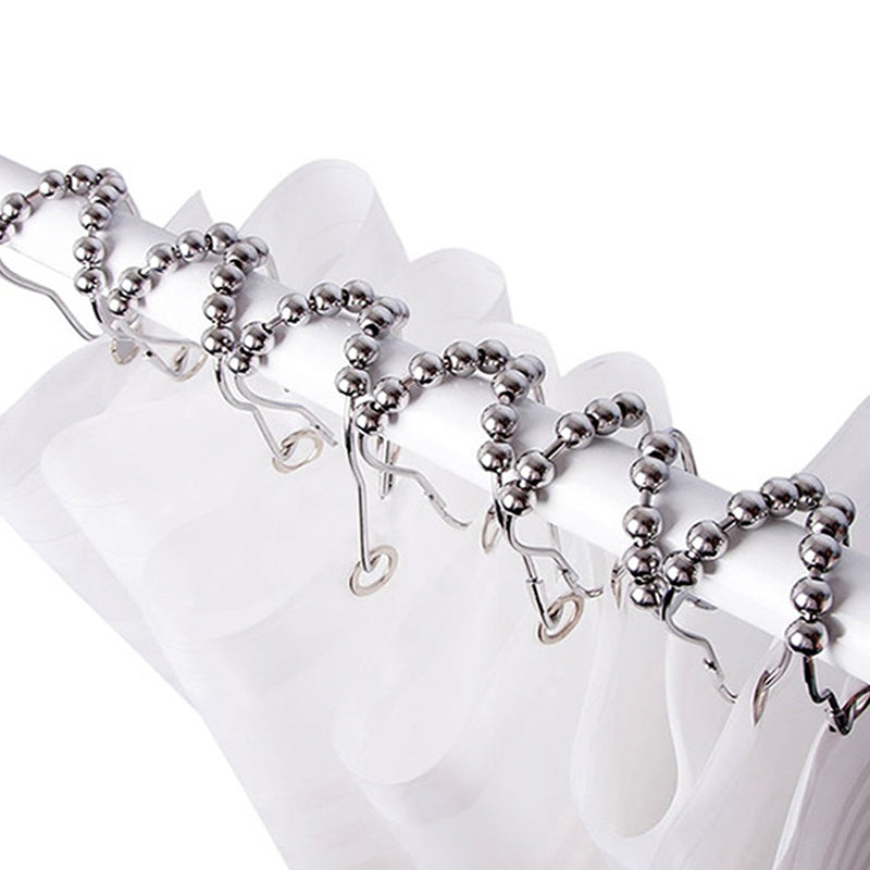 12pcs Stainless Steel Shower Curtain Hook Roller Ring Metal Shower Rings Hooks