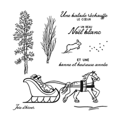Horse & Sleigh Clear Stamp & Metal Cutting Dies DIY Scrapbooking Decor