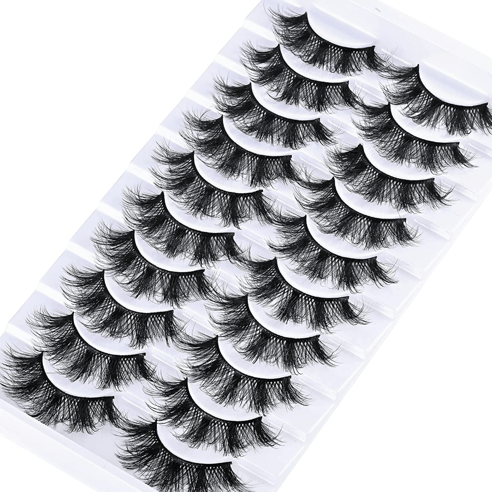 10 Pairs Fluffy 12 18mm False Eyelashes 8D Silk Faux Mink Lashes