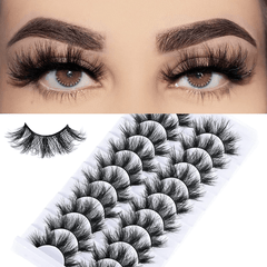 10 Pairs Fluffy 12 18mm False Eyelashes 8D Silk Faux Mink Lashes