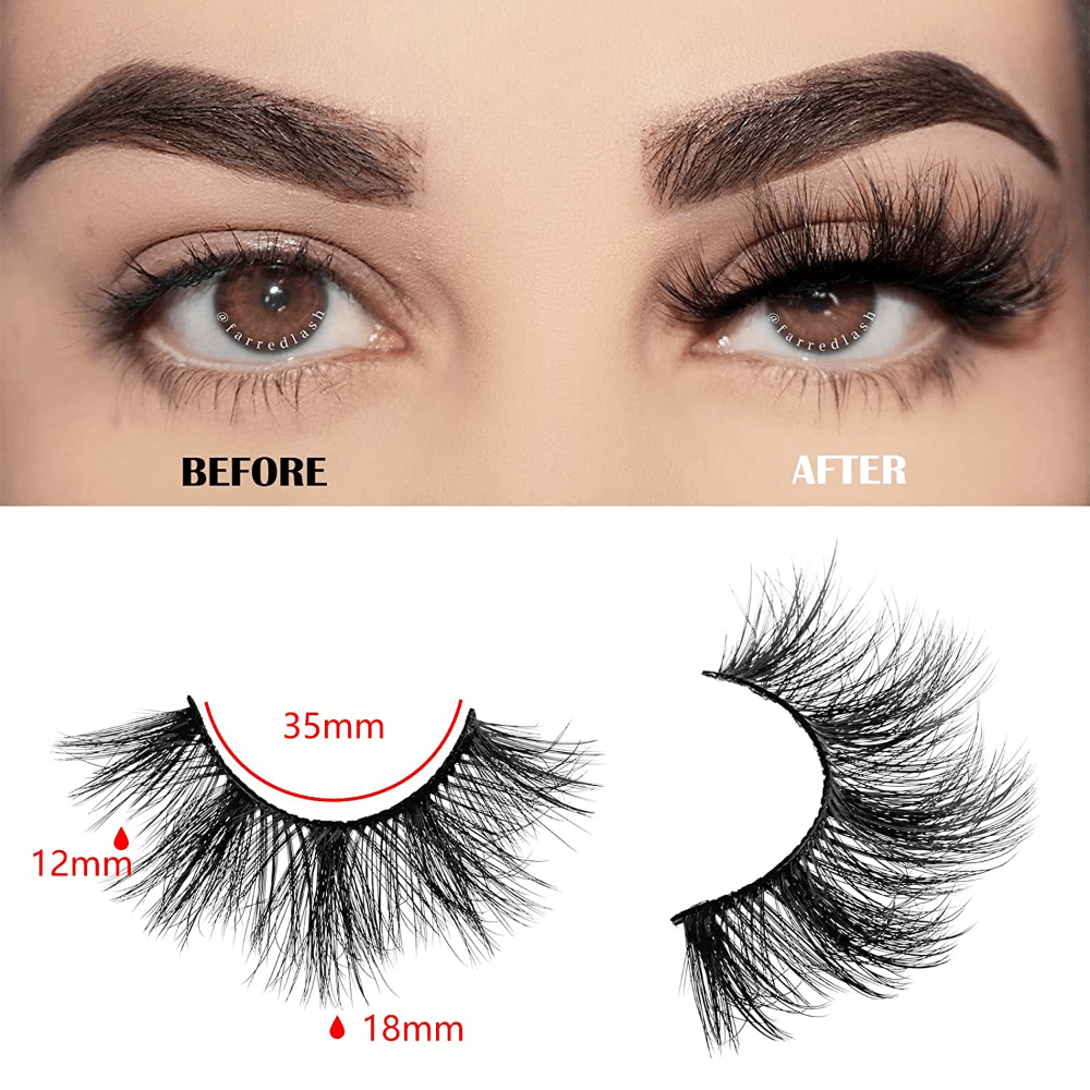 10 Pairs Fluffy 12 18mm False Eyelashes 8D Silk Faux Mink Lashes