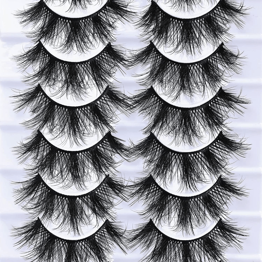 10 Pairs Fluffy 12 18mm False Eyelashes 8D Silk Faux Mink Lashes