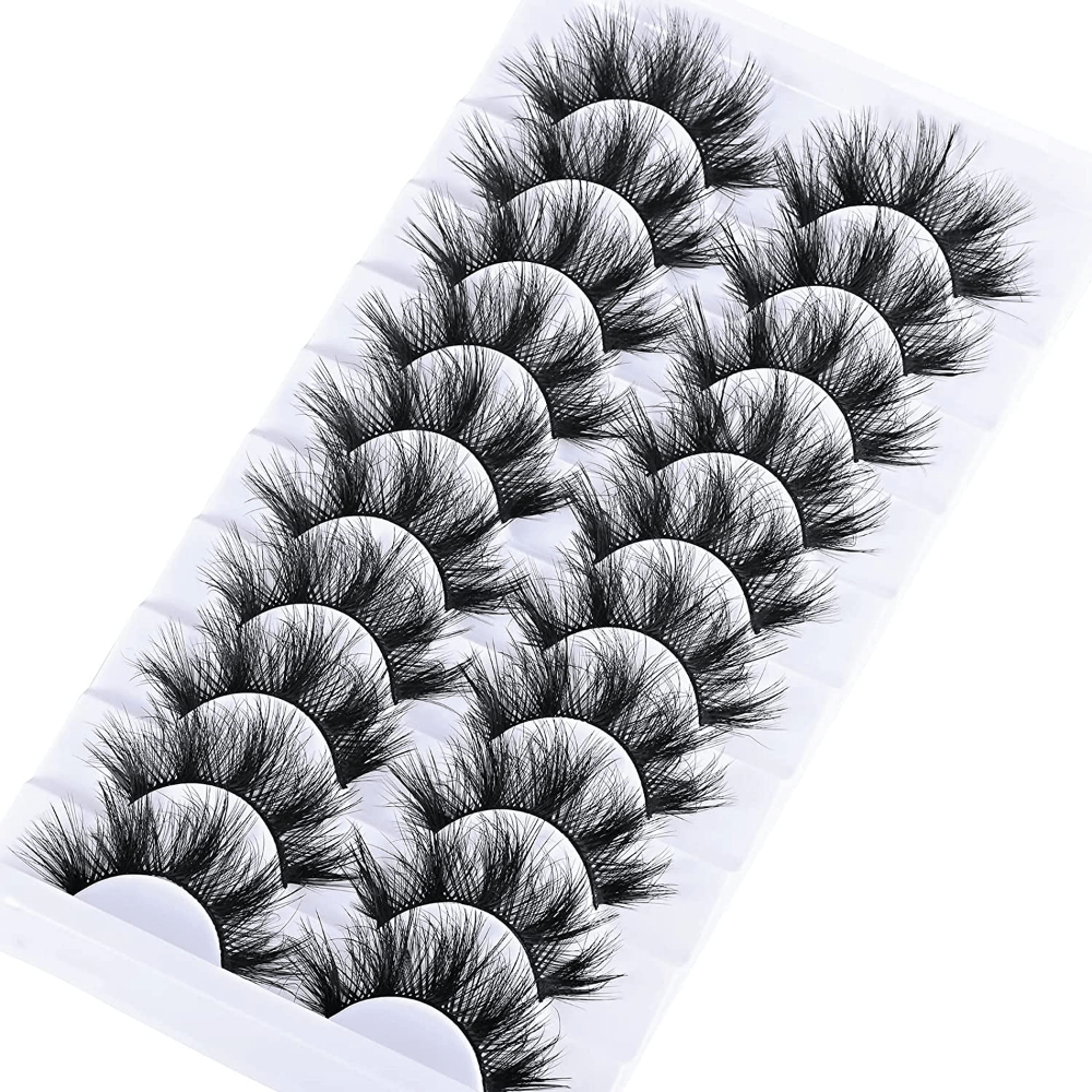 10 Pairs Fluffy 12 18mm False Eyelashes 8D Silk Faux Mink Lashes