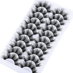 10 Pairs Fluffy 12 18mm False Eyelashes 8D Silk Faux Mink Lashes
