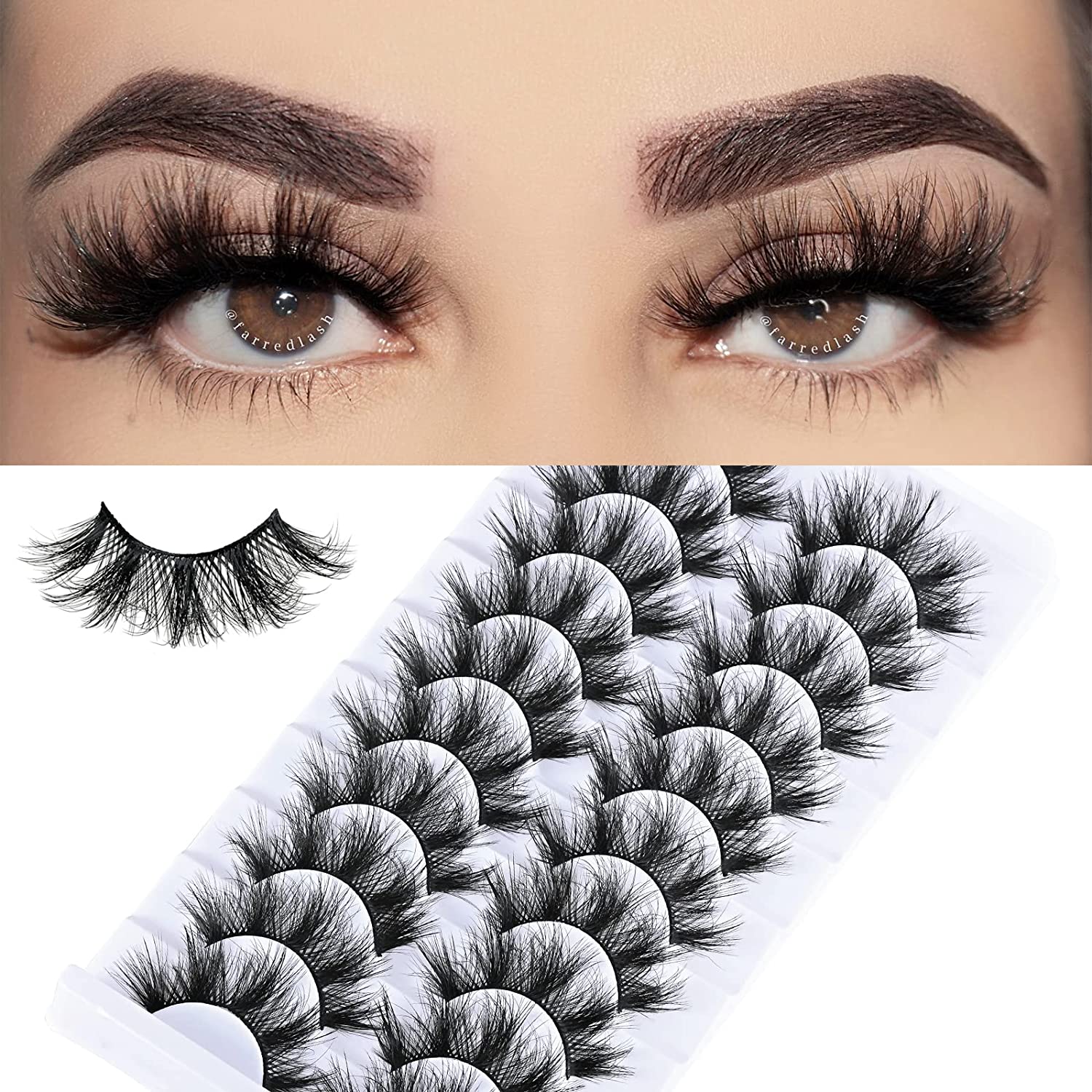 10 Pairs Fluffy 12 18mm False Eyelashes 8D Silk Faux Mink Lashes