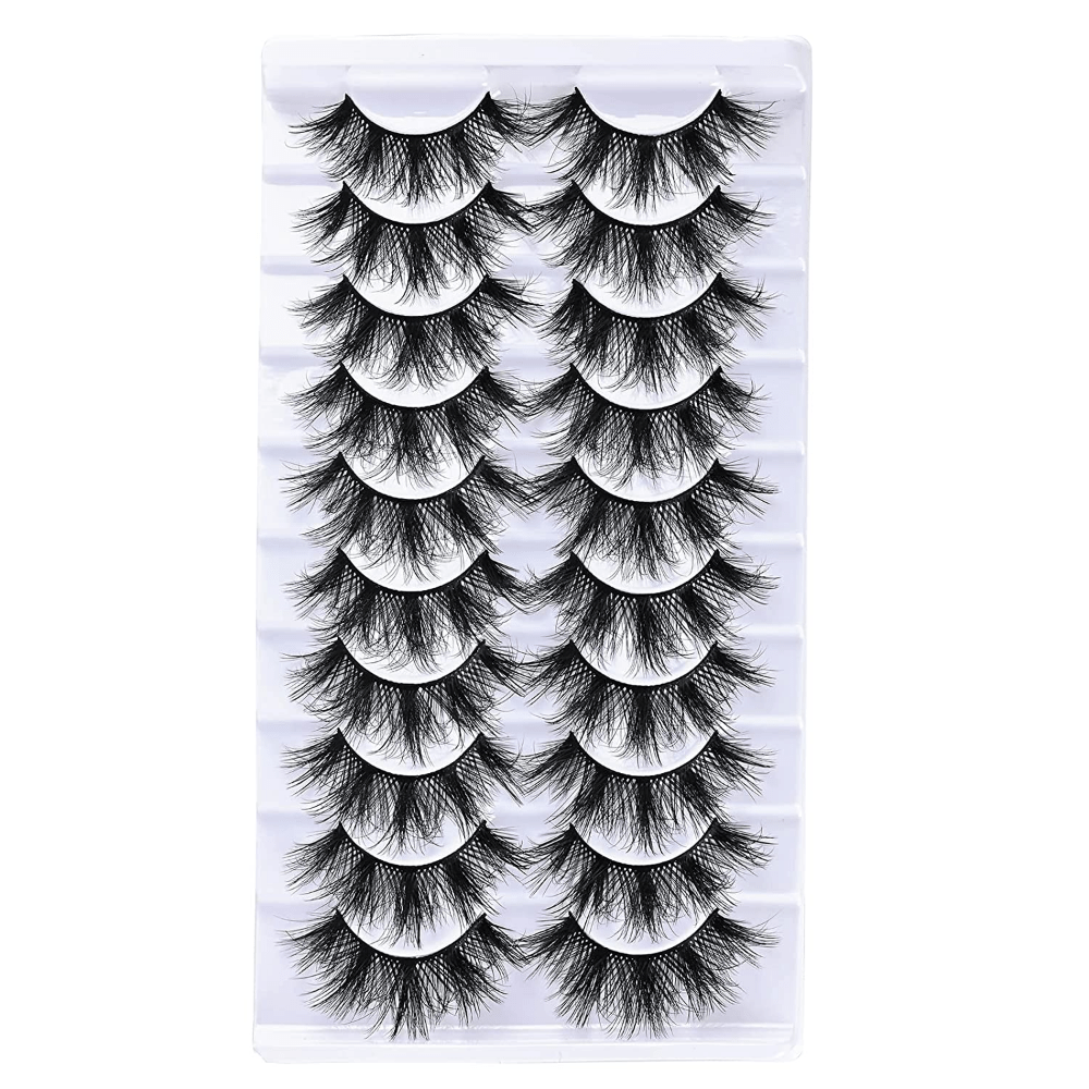 10 Pairs Fluffy 12 18mm False Eyelashes 8D Silk Faux Mink Lashes