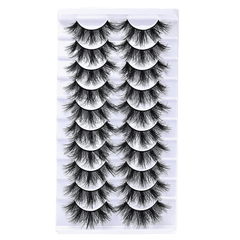 10 Pairs Fluffy 12 18mm False Eyelashes 8D Silk Faux Mink Lashes