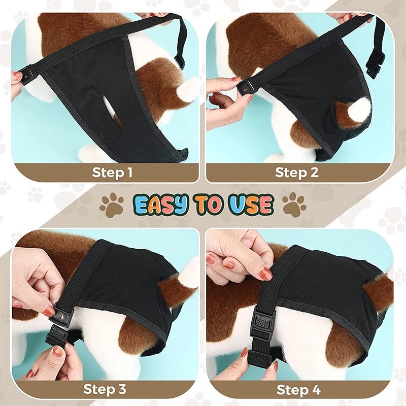Cartoon Graphic Washable Female Dog Diapers Reusable High Absorbency