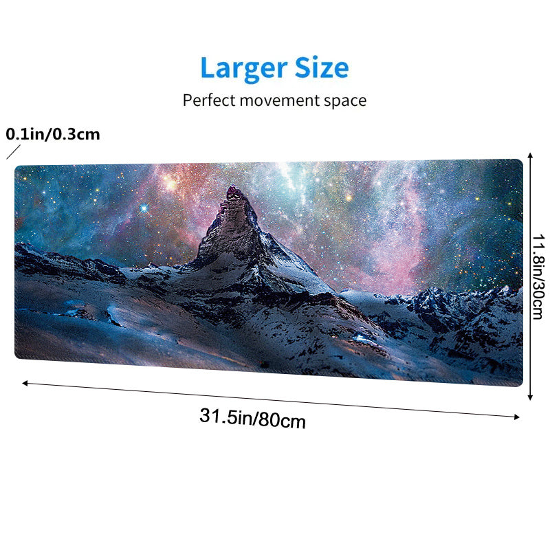 Snow Mountain Starry Sky Mouse Pad Non-slip Rubber Keyboard Pad