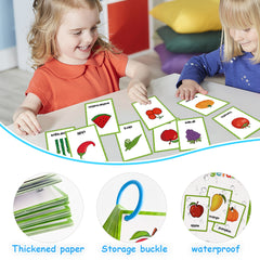 Fruits Vegetable English Flashcards Pocket Card Kids Educational Learning Toys