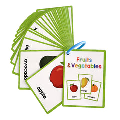 Fruits Vegetable English Flashcards Pocket Card Kids Educational Learning Toys