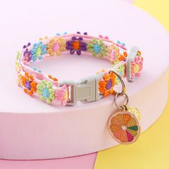 Pet Necklace with Lace Flower & Bell for Cats & Small Dogs