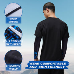 UPF 50 Cooling Arm Sleeves for Men Sun Protection Sports Compression Sleeve