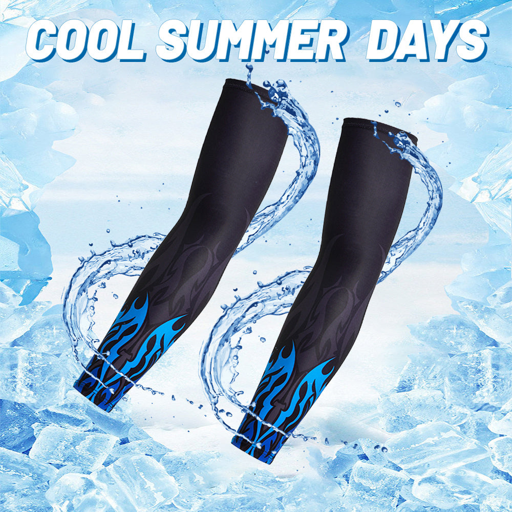 UPF 50 Cooling Arm Sleeves for Men Sun Protection Sports Compression Sleeve
