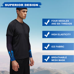 UPF 50 Cooling Arm Sleeves for Men Sun Protection Sports Compression Sleeve