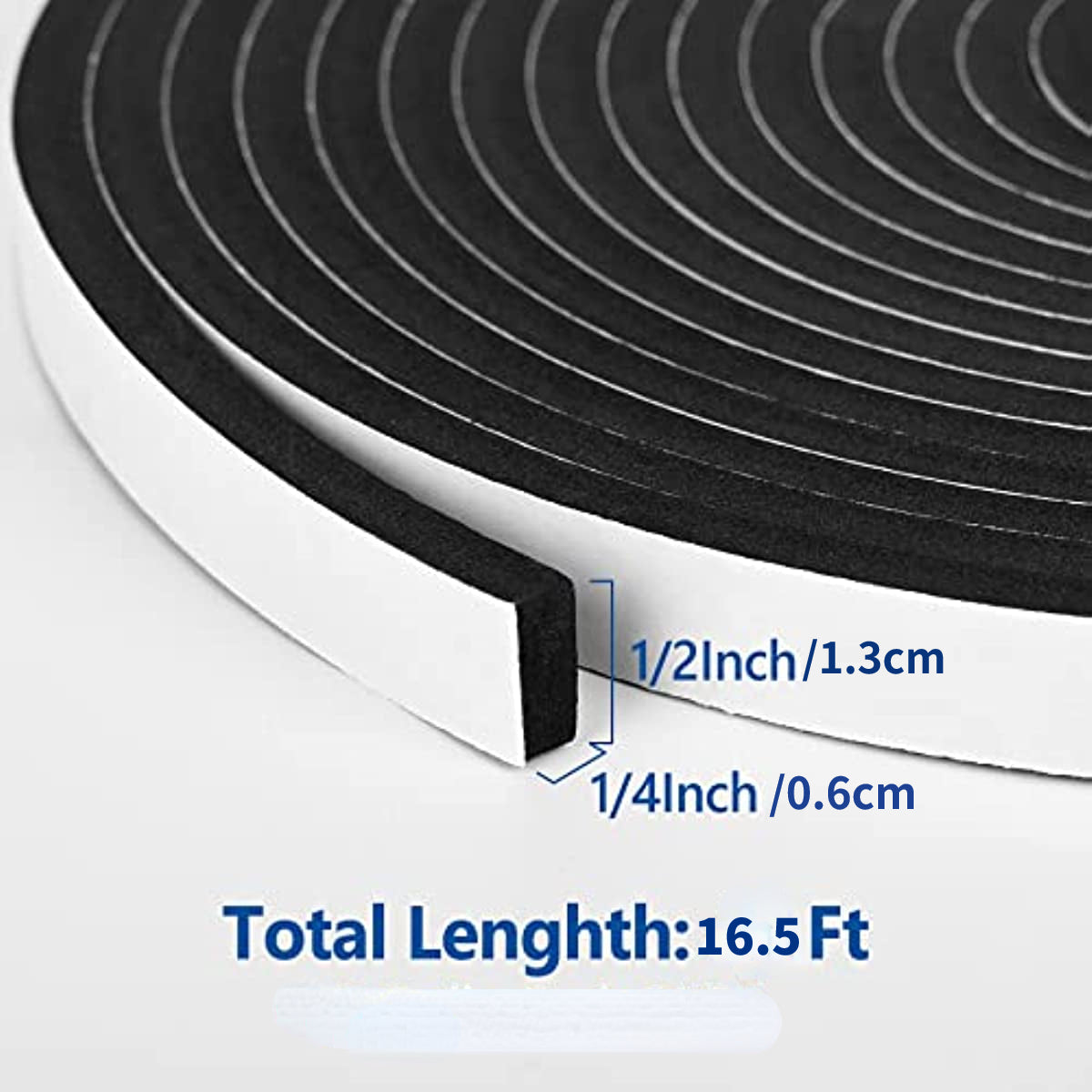 1pc Self Adhesive Foam Tape Weatherstripping 16.4ft