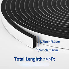 1pc Self Adhesive Foam Tape Weatherstripping 16.4ft