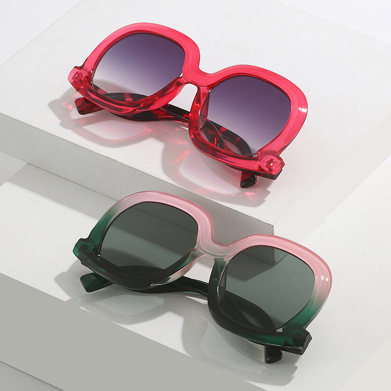 Men's Square Sunglasses UV Resistant Glasses with Case