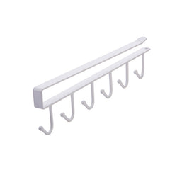 6 Hook Under Cabinet Storage Rack Kitchen Accessory for Mugs & More