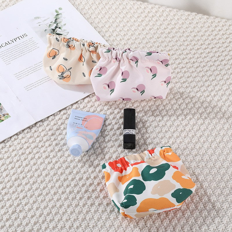 Portable Self-closing Cosmetic Bag for Women