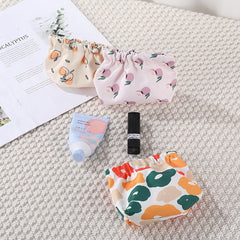 Portable Self-closing Cosmetic Bag for Women
