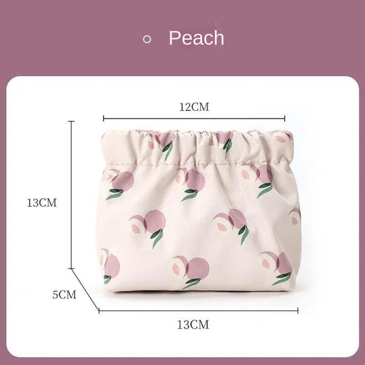 Portable Self-closing Cosmetic Bag for Women