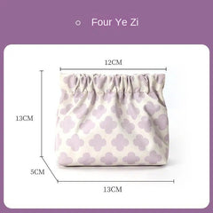 Portable Self-closing Cosmetic Bag for Women