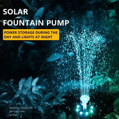 3W LED Solar Bird Bath Fountains, 1500mAh Pump, 6 Nozzles, 6 Styles