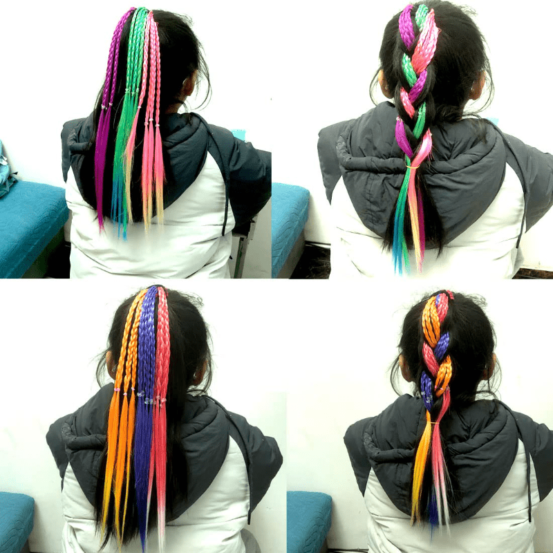 Colorful Hair Extensions Braided Hair Bands for Kids