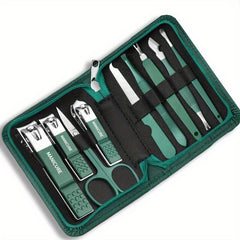 9-pc Nail Clippers & Scissors Set Carbon Steel Manicure Pedicure Tools Portable