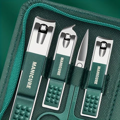 9-pc Nail Clippers & Scissors Set Carbon Steel Manicure Pedicure Tools Portable