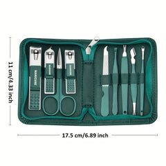 9-pc Nail Clippers & Scissors Set Carbon Steel Manicure Pedicure Tools Portable