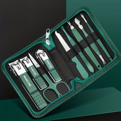 9-pc Nail Clippers & Scissors Set Carbon Steel Manicure Pedicure Tools Portable