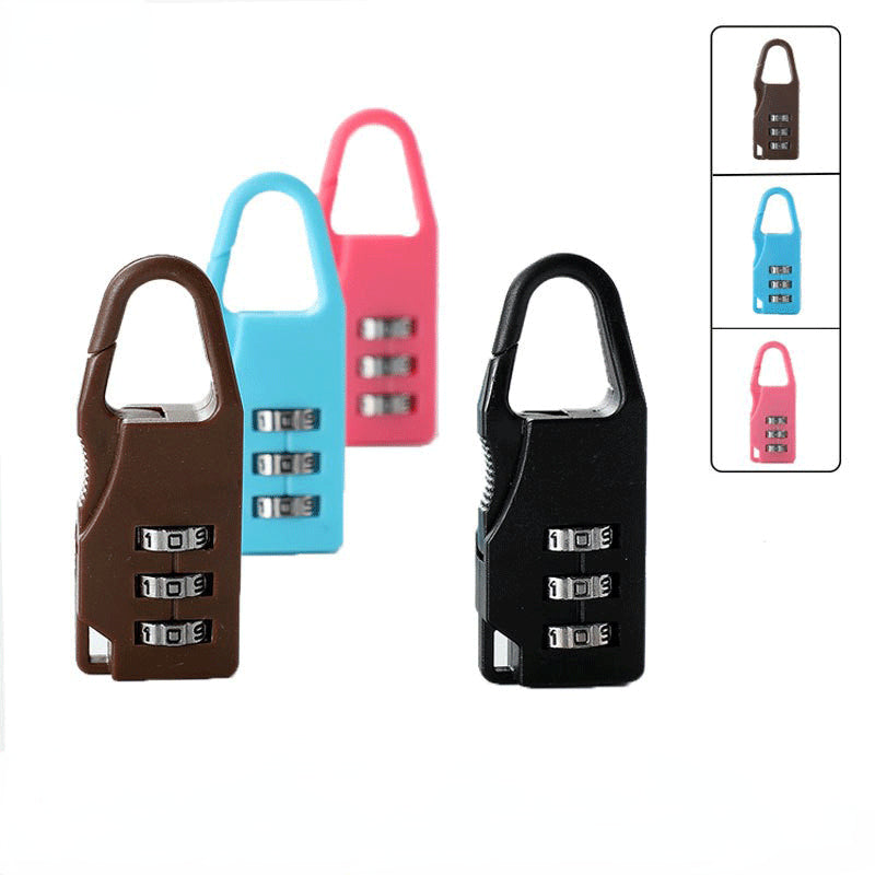 Solid Plastic Password Padlock Luggage School Bag Zipper Padlock