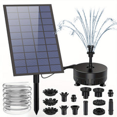 Solar Fountain Pump DIY Water Fountain w/ 6.56ft Pipe & 18 Sprays for Garden