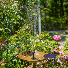 Solar Fountain Pump DIY Water Fountain w/ 6.56ft Pipe & 18 Sprays for Garden