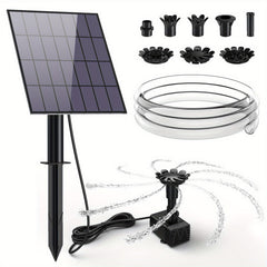 Solar Fountain Pump DIY Water Fountain w/ 6.56ft Pipe & 18 Sprays for Garden