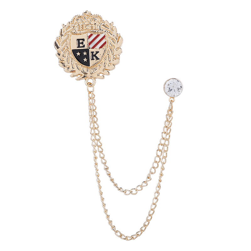National Flag Tassel Chain Lapel Pin Brooch