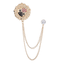 National Flag Tassel Chain Lapel Pin Brooch