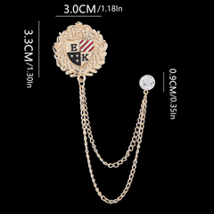 National Flag Tassel Chain Lapel Pin Brooch