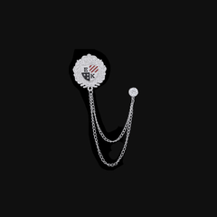 National Flag Tassel Chain Lapel Pin Brooch