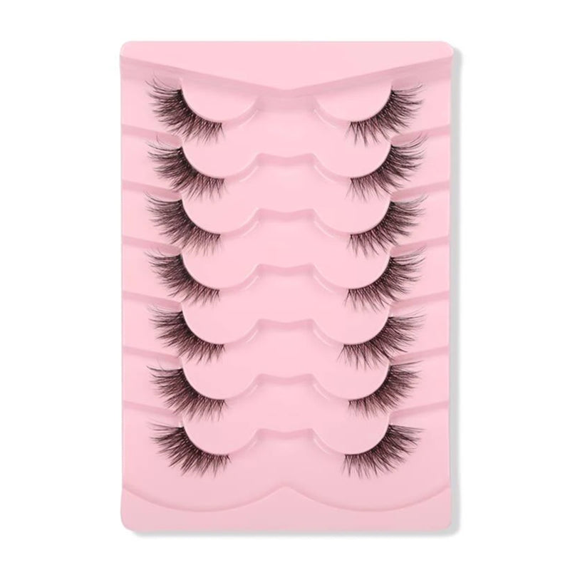 7 Pairs Cat Eye False Eyelashes for Slender Curling Look