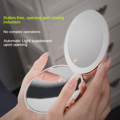 LED Compact Mirror for Handbag and Travel, Round Light Up Pocket Mirror