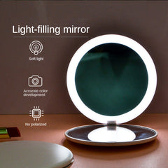 LED Compact Mirror for Handbag and Travel, Round Light Up Pocket Mirror